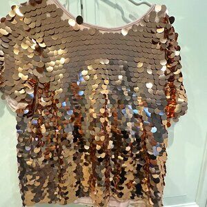 Rose Gold Sequin tee shirt top